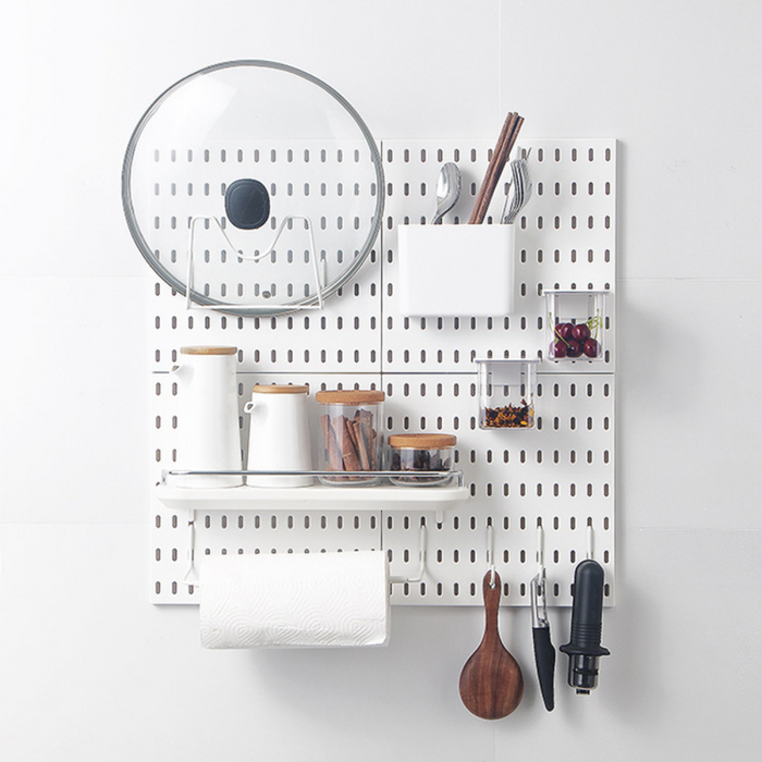 Pegboard And Shelves With Accessory Options
