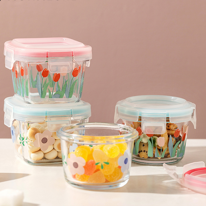 Flower Pattern Containers
