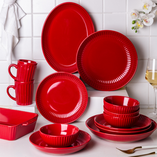 Red Ceramic Dinnerware - Grafton Collection