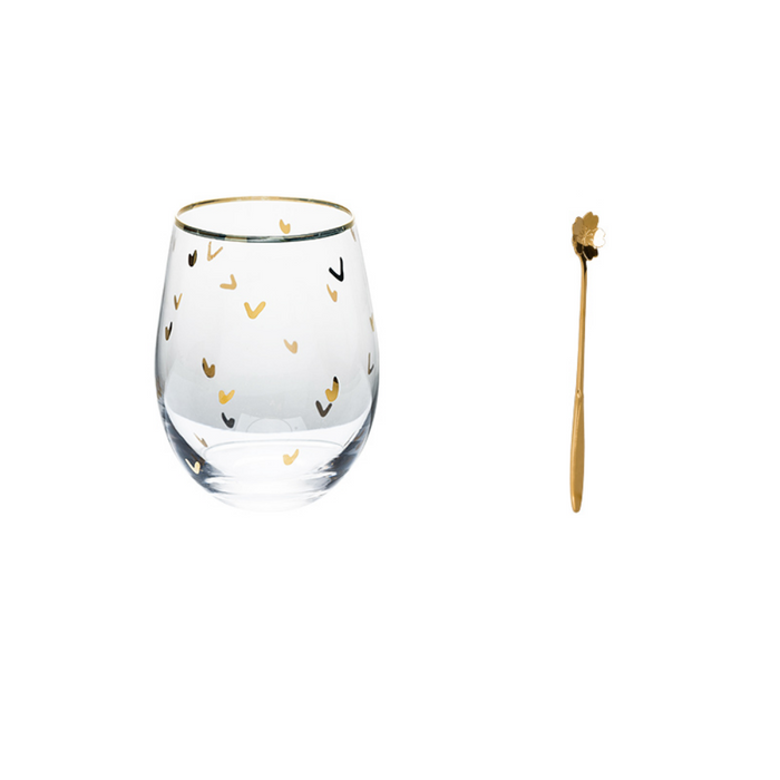 Gold Accents Glass Cups - Grafton Collection