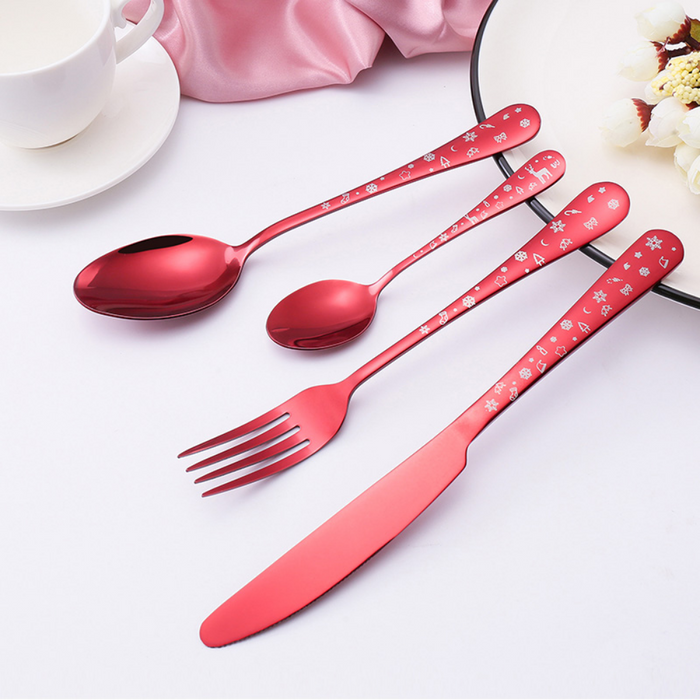 Stainless Steel Christmas Cutlery Set