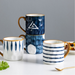 Blue Ceramic Mugs + Spoon - Grafton Collection
