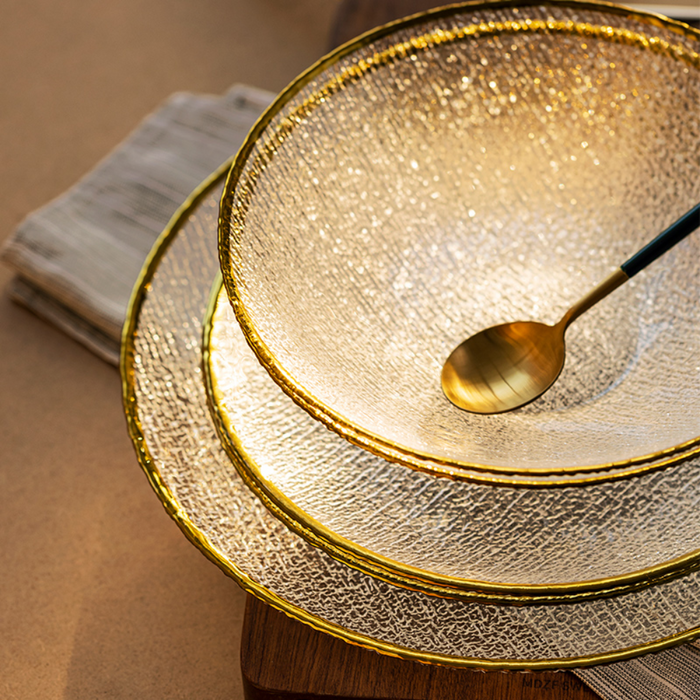 Golden Rim Glass Dinnerware - Grafton Collection