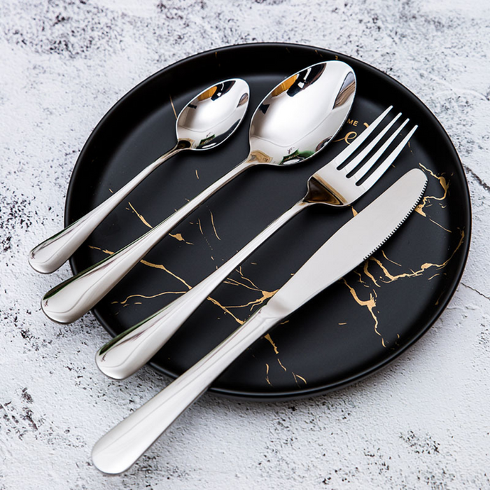 Stainless Steel Flatware Set - 16 Pieces - Grafton Collection