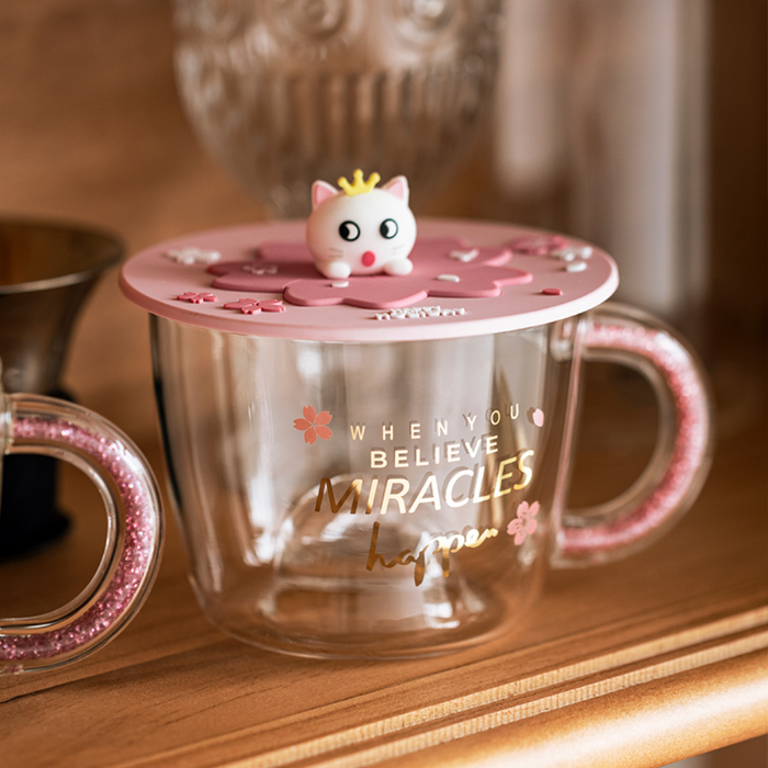 Pink Glass Mug + Lid - Grafton Collection