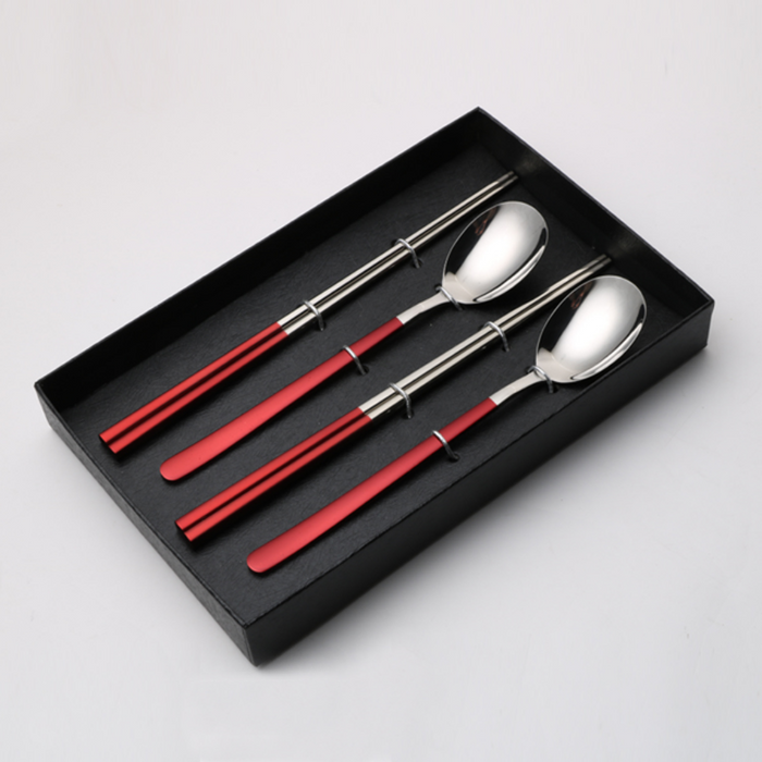 Elegant Spoon & Chopstick Wedding Flatware Set