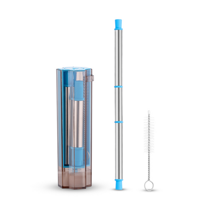 Stainless Steel Collapsible Straw + Case - Grafton Collection