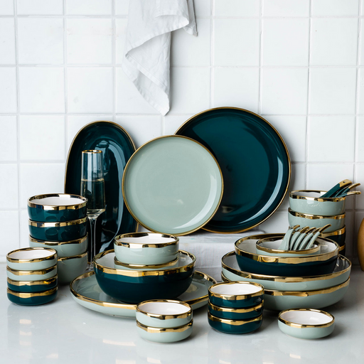 50 Piece Ceramic Dinnerware Set - Grafton Collection