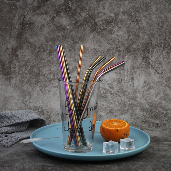 Vibrant Colored Reusable Stainless Steel Straws - Grafton Collection