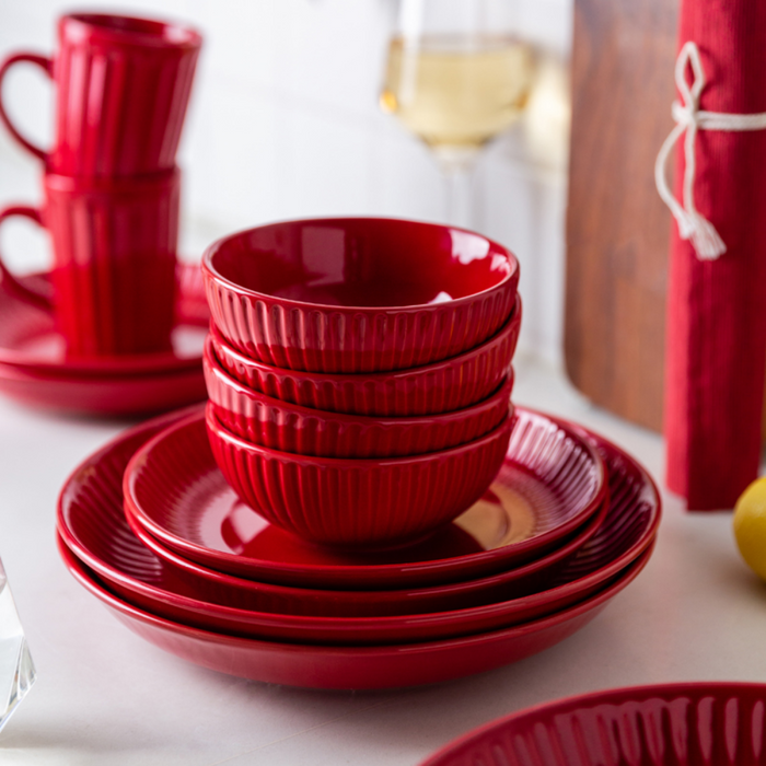 Red Ceramic Dinnerware