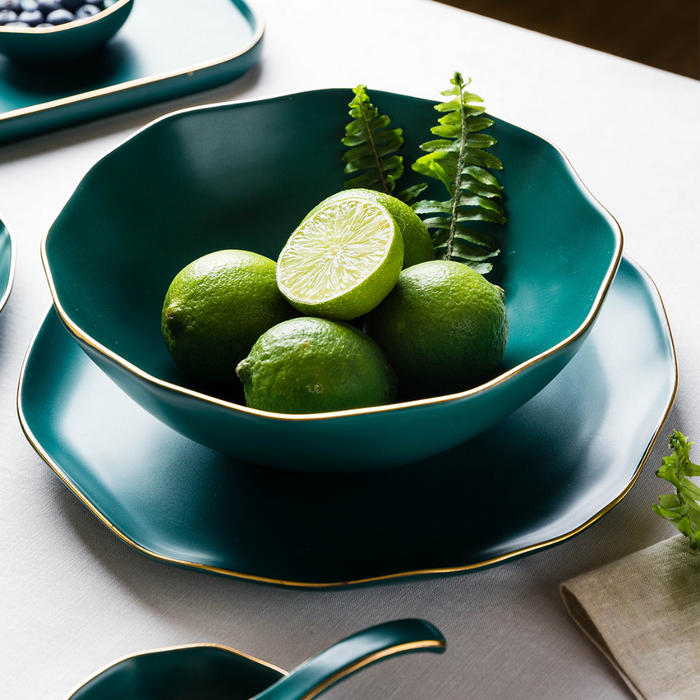 Green Ceramic Dinnerware Set
