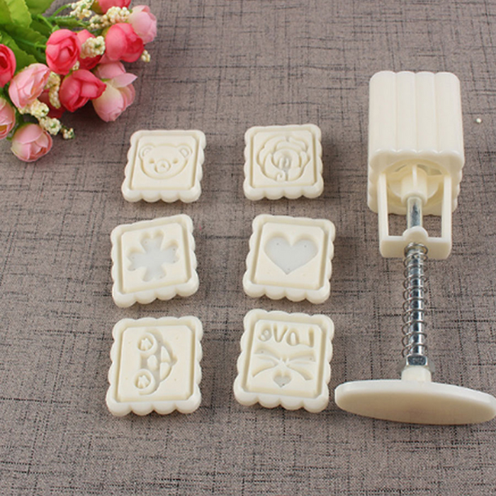 Pure Square Moon Cake Mold 6 Patterns