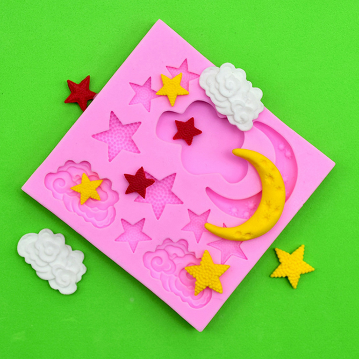 Moon And The Stars Silicone Fondant Baking Mold