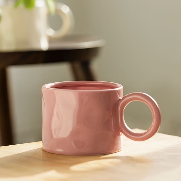 Ceramic Ring Handle Coffee Mug