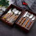 Bamboo & Stainless Steel Flatware Set - 24 Pieces - Grafton Collection