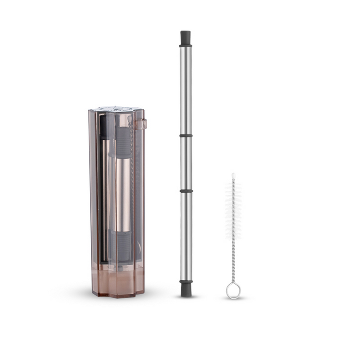 Stainless Steel Collapsible Straw + Case - Grafton Collection