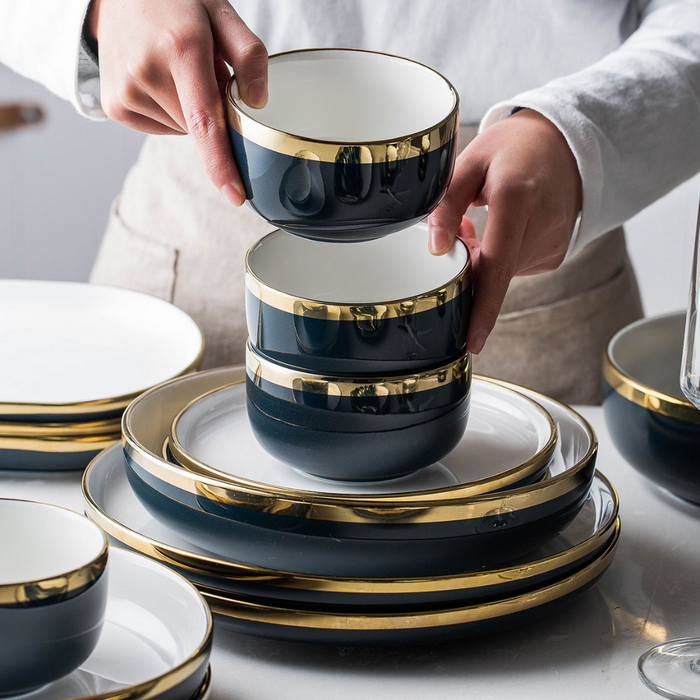 Ceramic Dinnerware Set - 22 Pieces