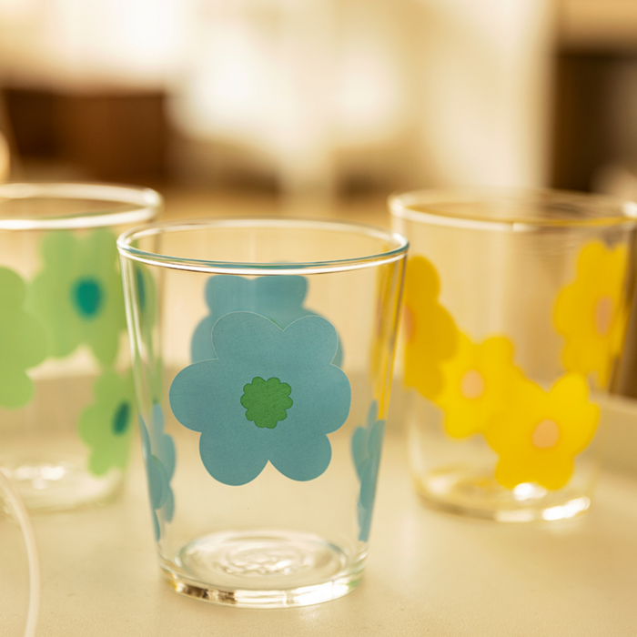 Coloured Glass Flower Cups