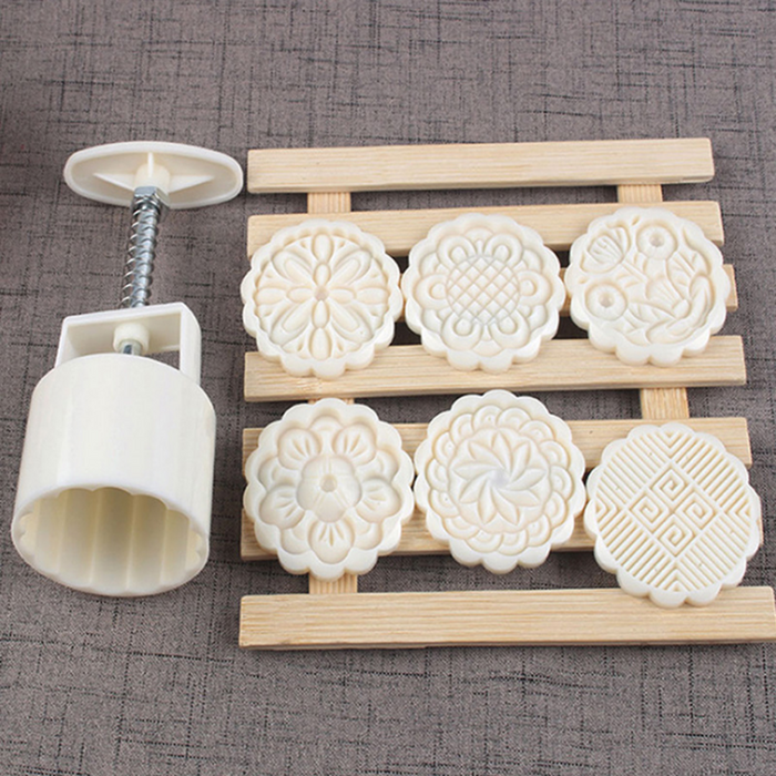 Round Moon Cake Mold 6 Patterns - Grafton Collection