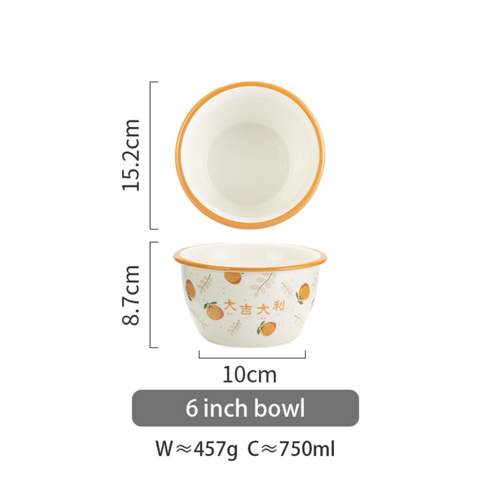Cute Porcelain Orange Fruit Plate Dish Set - Grafton Collection