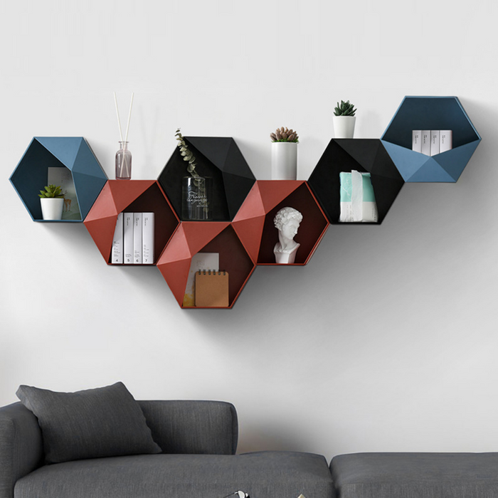 Hanging Hexagon Wall Shelves - Grafton Collection