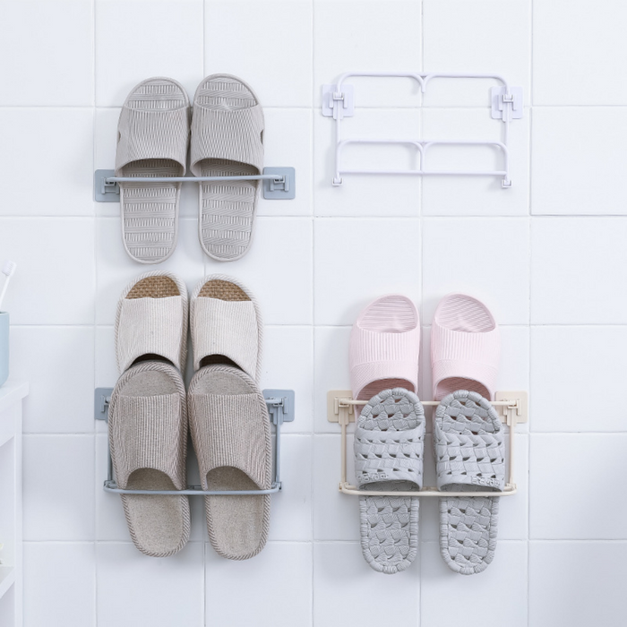 Foldable Double-Layer Wall-Mounted Shoe Storage Rack