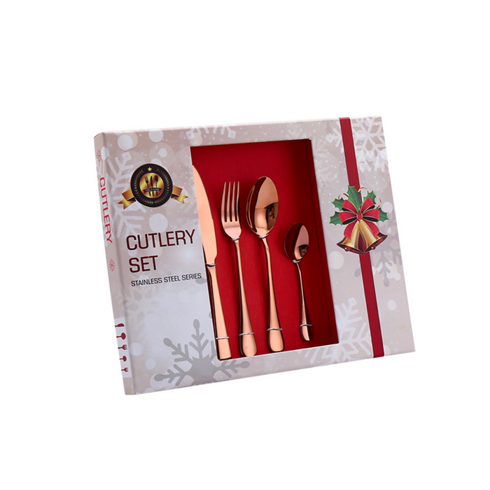 Stainless Steel Cutlery Sets + Christmas Gift Box - 24 Pieces - Grafton Collection