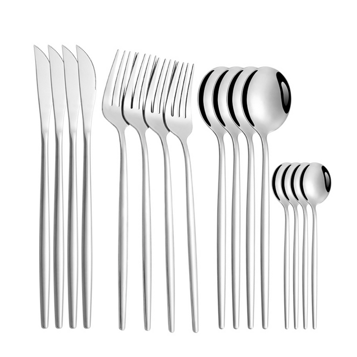 Stainless Steel Long Handle Cutlery Set - Grafton Collection
