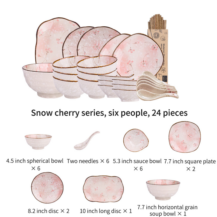 Japanese Cherry Blossom Ceramic Dinnerware
