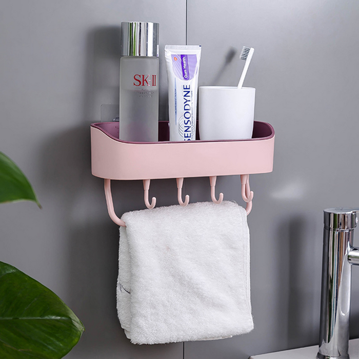 Wall-Mounted Bathroom Accessories & Cosmetic Storage Rack