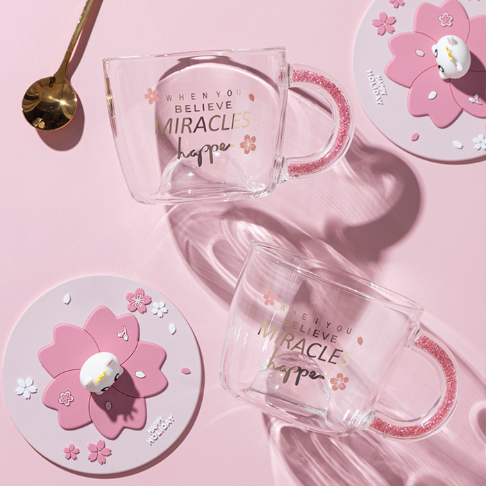 Pink Glass Mug + Lid - Grafton Collection