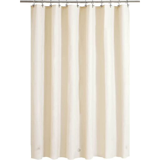 Beige Shower Curtain Liner - Lightweight Shower Curtain With Magnets, Metal Grommets - Grafton Collection