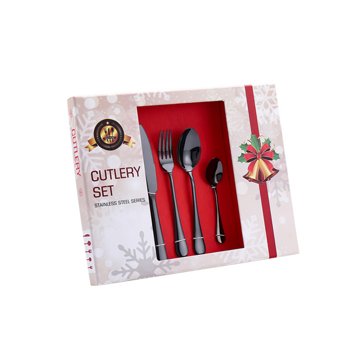 Stainless Steel Cutlery Sets + Christmas Gift Box - 24 Pieces - Grafton Collection