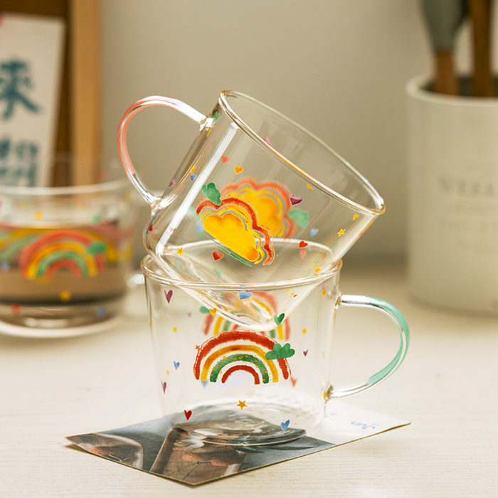 Glass Rainbow Mugs