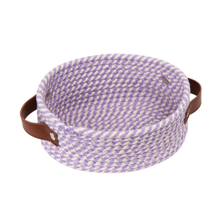Eco-Friendly Cotton & Linen Woven Rope Storage Basket With Handles