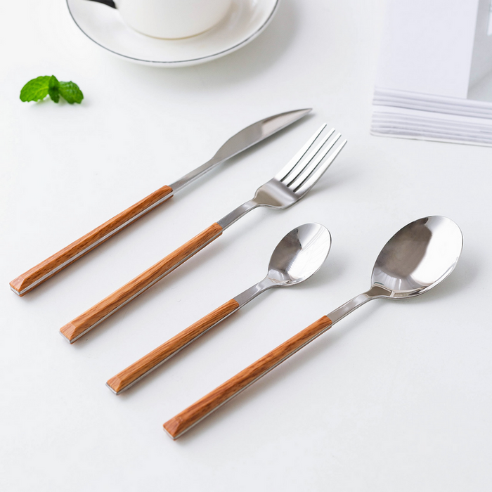 Stainless Steel Cutlery With Wooden Handles - Grafton Collection