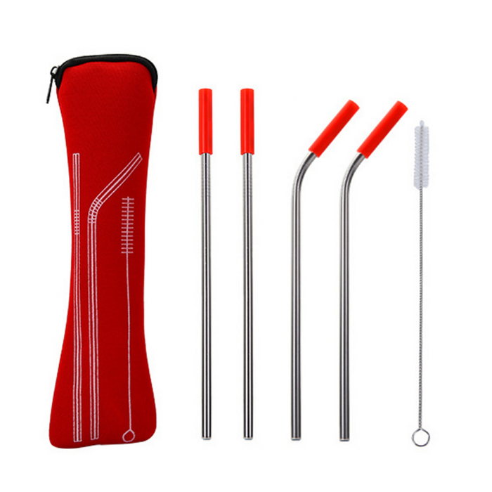 Stainless Steel Straw Set With Bag - Grafton Collection