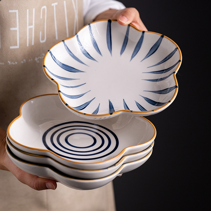 Flower-Shaped Ceramic Plates