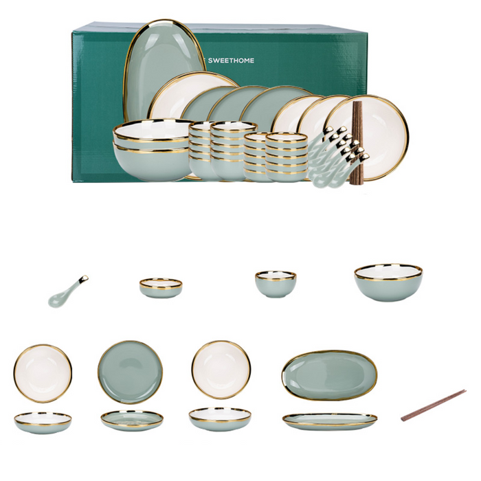 50 Piece Ceramic Dinnerware Set