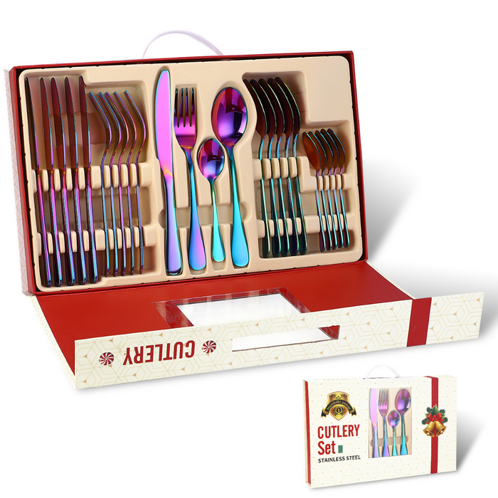 Stainless Steel Cutlery Sets - 24 Pieces - Grafton Collection