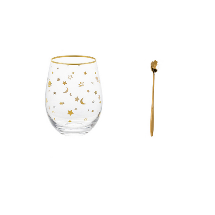 Gold Accents Glass Cups - Grafton Collection