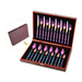 Brown & Red Case Luxurious 24Pcs Flatware Set - Grafton Collection