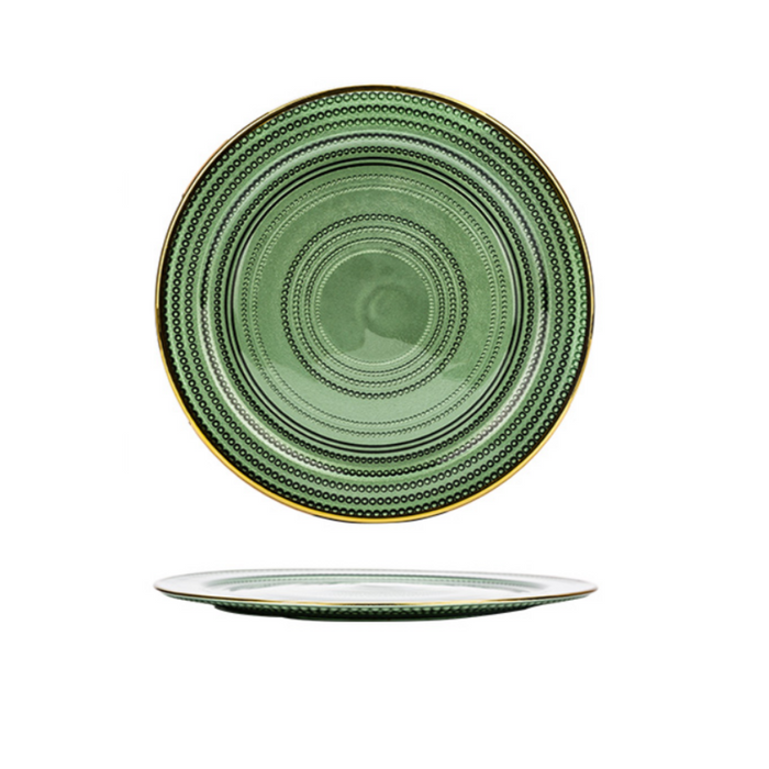 Gold Rim Glass Charger Plates - Grafton Collection
