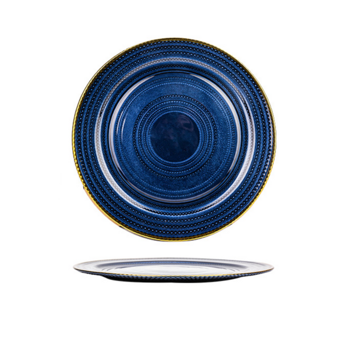 Gold Rim Glass Charger Plates - Grafton Collection