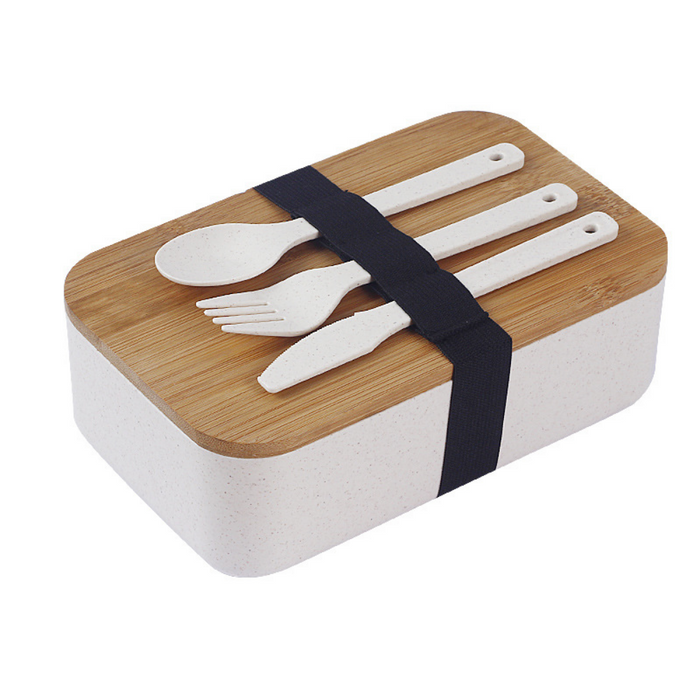 Bamboo Lunch Box With Cutlery & Lid - Grafton Collection