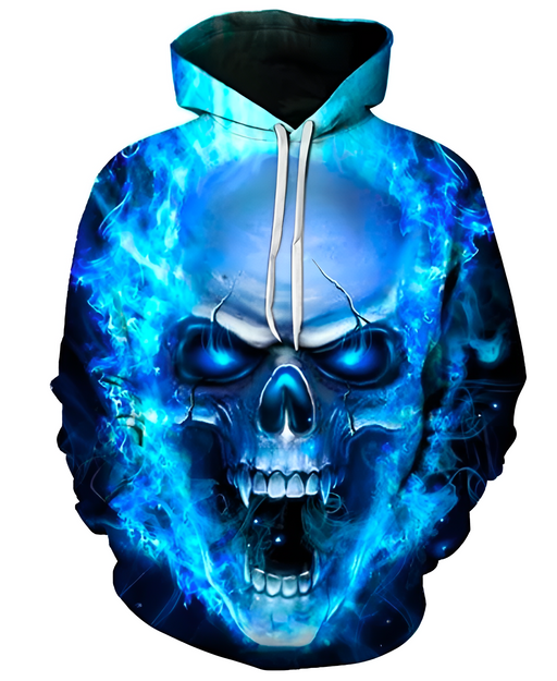Skull Flames Hoodie - Grafton Collection