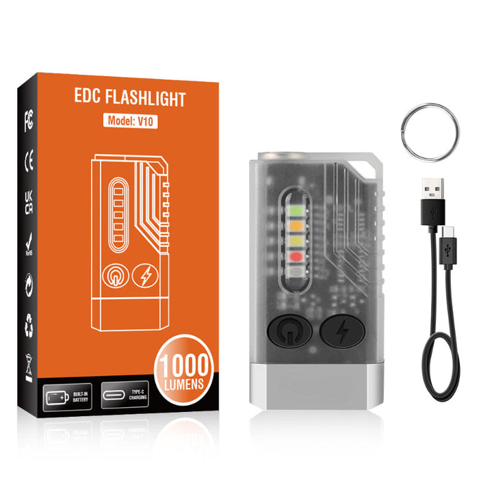 Small Powerful EDC Flashlight With Red UV Blue Light
