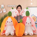 Large Reversible Carrot Rabbit And Strawberry Bunny Plush Pillow - Grafton Collection