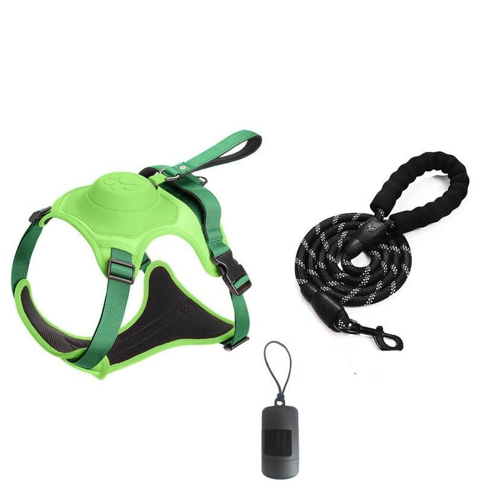 Pet Harness And Pet Leash Set With Pet Waste Bag Holder - Grafton Collection